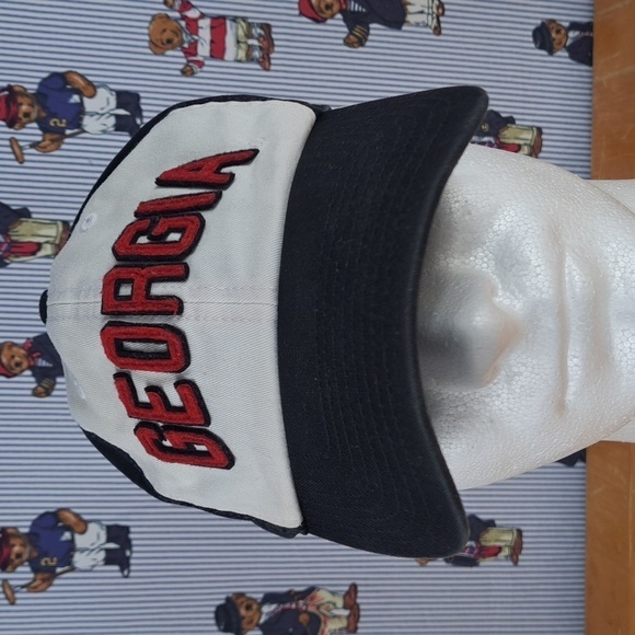 Georgia Bulldogs raised embroidered spellout black & red SM casual fitted hat - Picture 1 of 7
